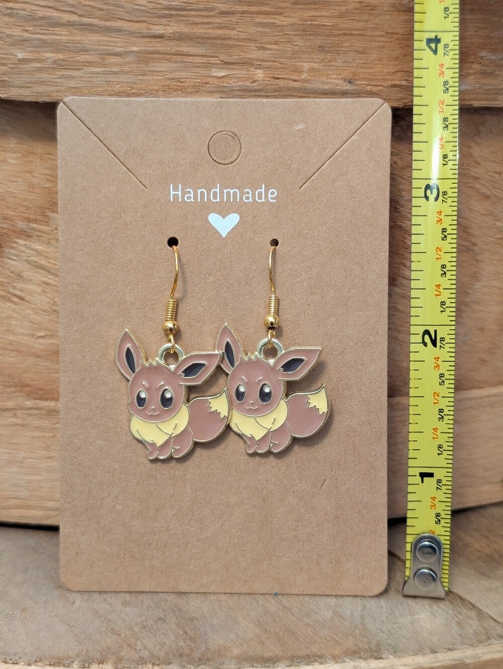 Pokemon Eevee Enamel Metal Earrings NEW